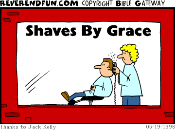 DESCRIPTION: Barber shop with name of 'Shaves by Grace' CAPTION: 