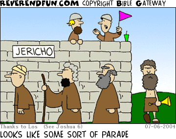 DESCRIPTION: Israelites marching around Jericho CAPTION: LOOKS LIKE SOME SORT OF PARADE