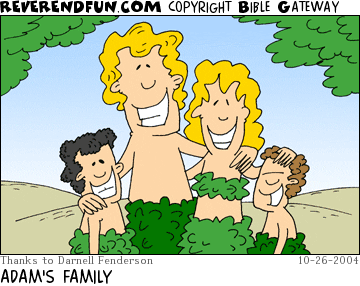 DESCRIPTION: Adam and his family CAPTION: ADAM'S FAMILY
