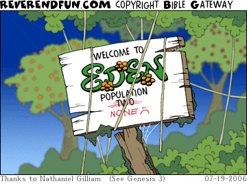 DESCRIPTION: A sign for Eden with the population changed from two to none CAPTION: 