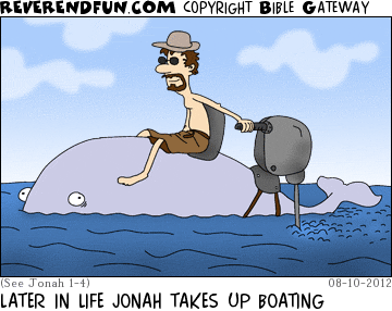 DESCRIPTION:  CAPTION: LATER IN LIFE JONAH TAKES UP BOATING